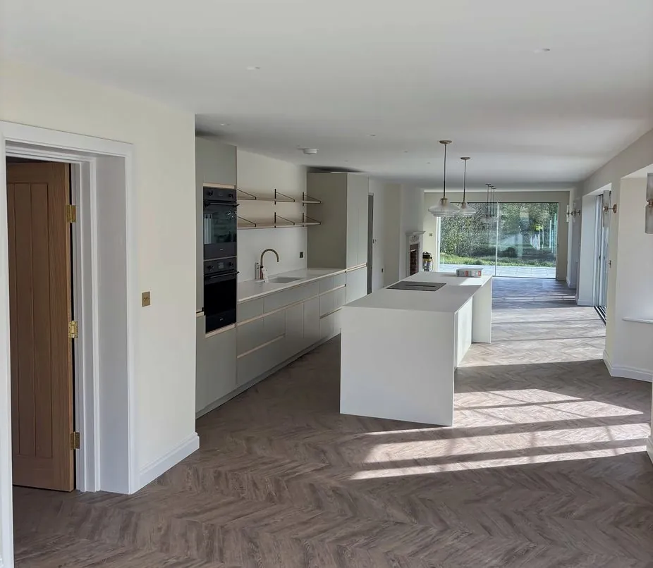 After: the new kitchen opened up into one long space